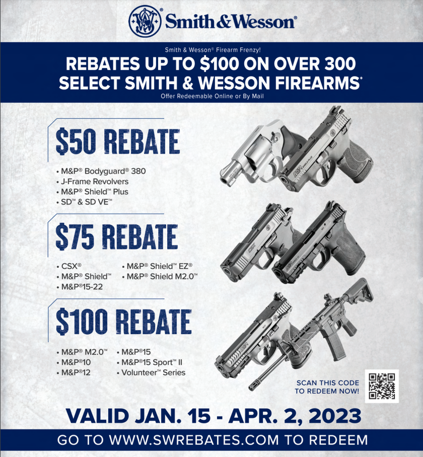 S W Rebates Announced At 2023 Shot Show Smith And Wesson Forums